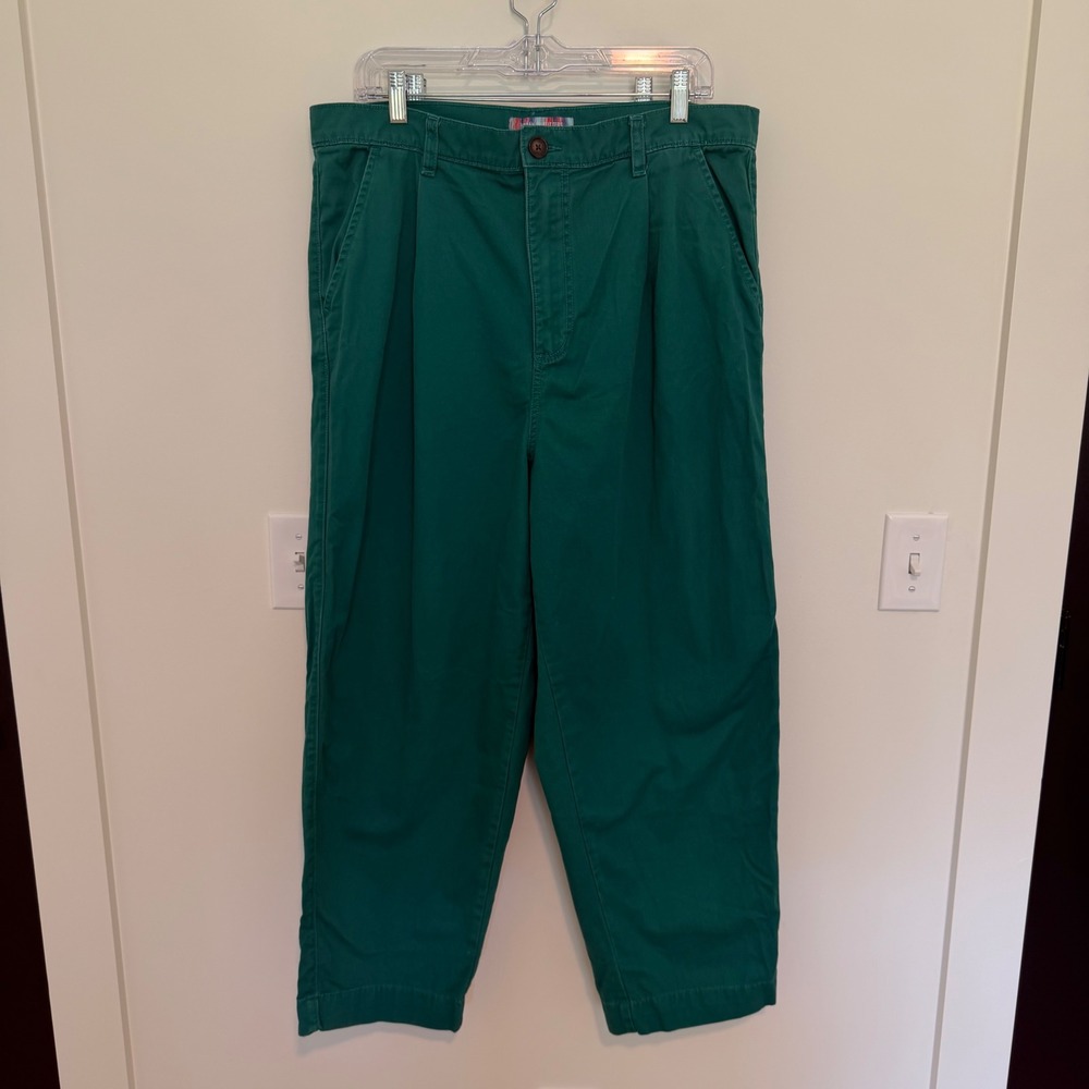 Urban Outfitters Emerald Green Pleated Chino Pants Women's Size 34